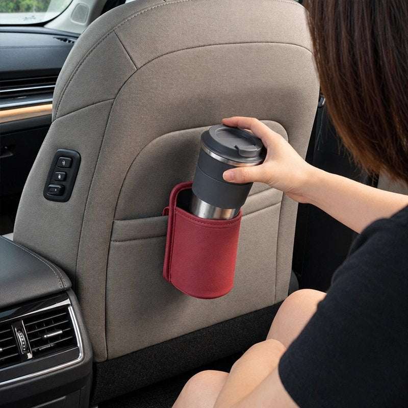 Porte gobelet élégant simili-cuir rouge accrocher arrière siège de voiture