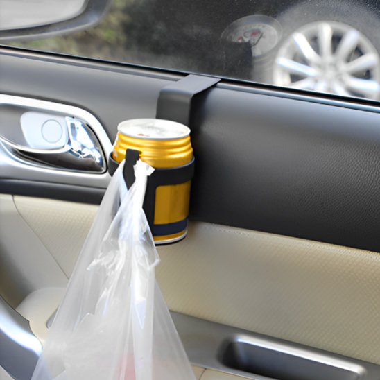 Porte gobelet voiture cannette avec support sac poubelle