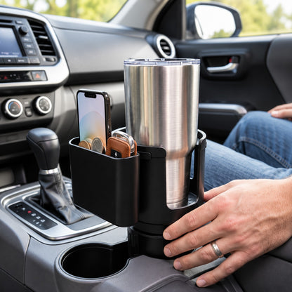 Porte gobelet voiture grandeur universel tasse à café ave boite de rangement