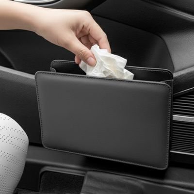 Poubelle de voiture​ élégante en simili cuir