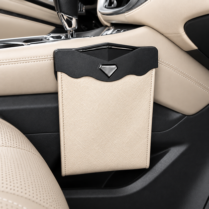 Poubelle de voiture élégante simili-cuir marron se marie bien à tout les types d'intérieur