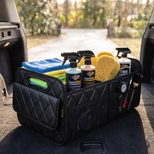 Rangement coffre voiture luxueux flexible noir