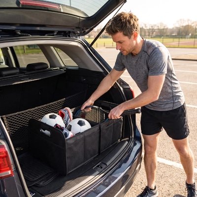 Rangement coffre voiture 40 litres homme range article de sport au parc