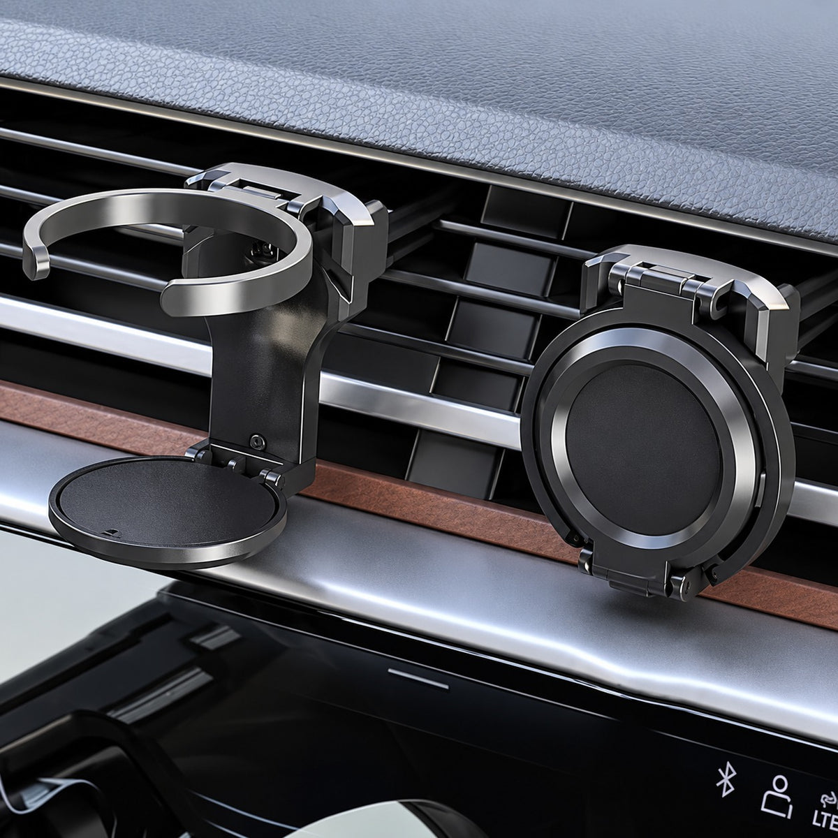Porte gobelet voiture AéroFixe fixé dans la grille d'aération de la voiture