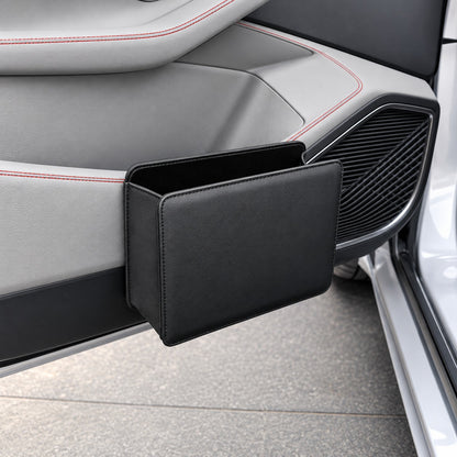 Poubelle de voiture en similicuir noire,​ accocher à la porte permet conserver propreté dans le véhicule.